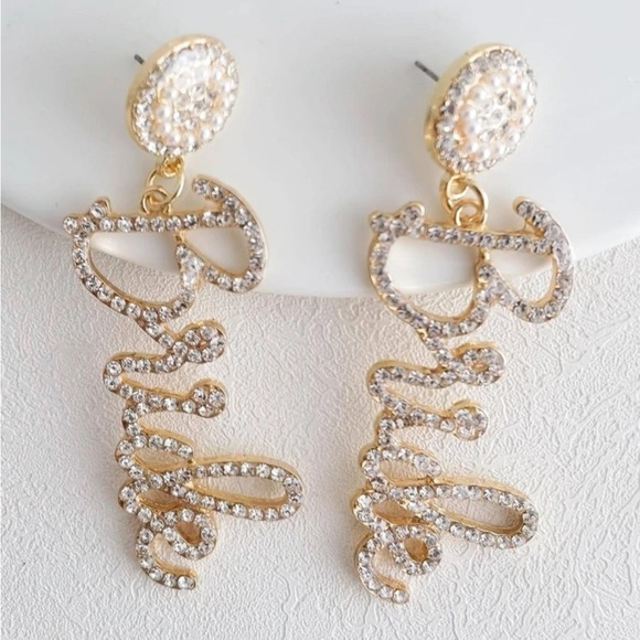 Jewelry - Bride Earrings, Bridal Earrings, Bachelorette Earrings, Wedding Earrings